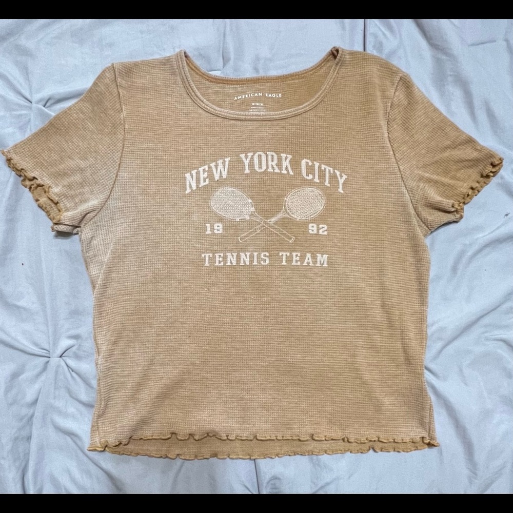 American Eagle, medium, brown/tan, New York City, Tennis shirt